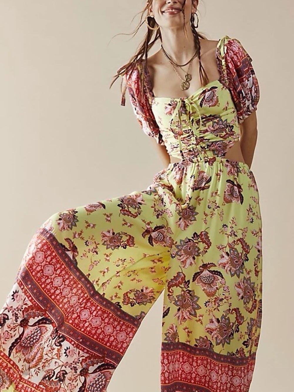 Free People Bali Citrus Skies Jumpsuit